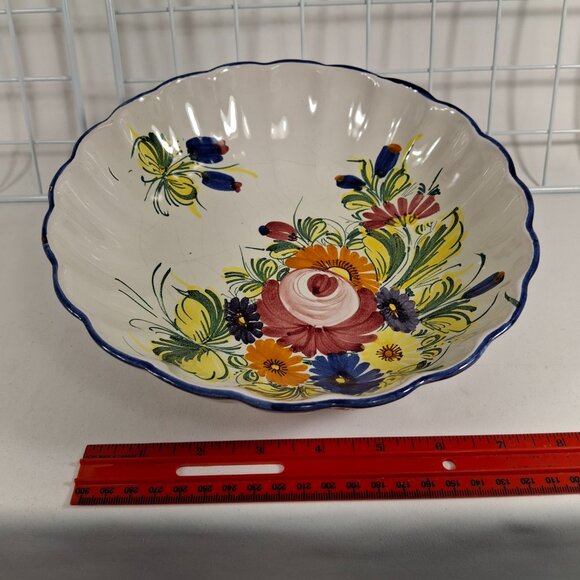 Rare Vintage Italian Renaissance Revival Nove Rose Signed Hand-Painted Bowl - Picture 11 of 11